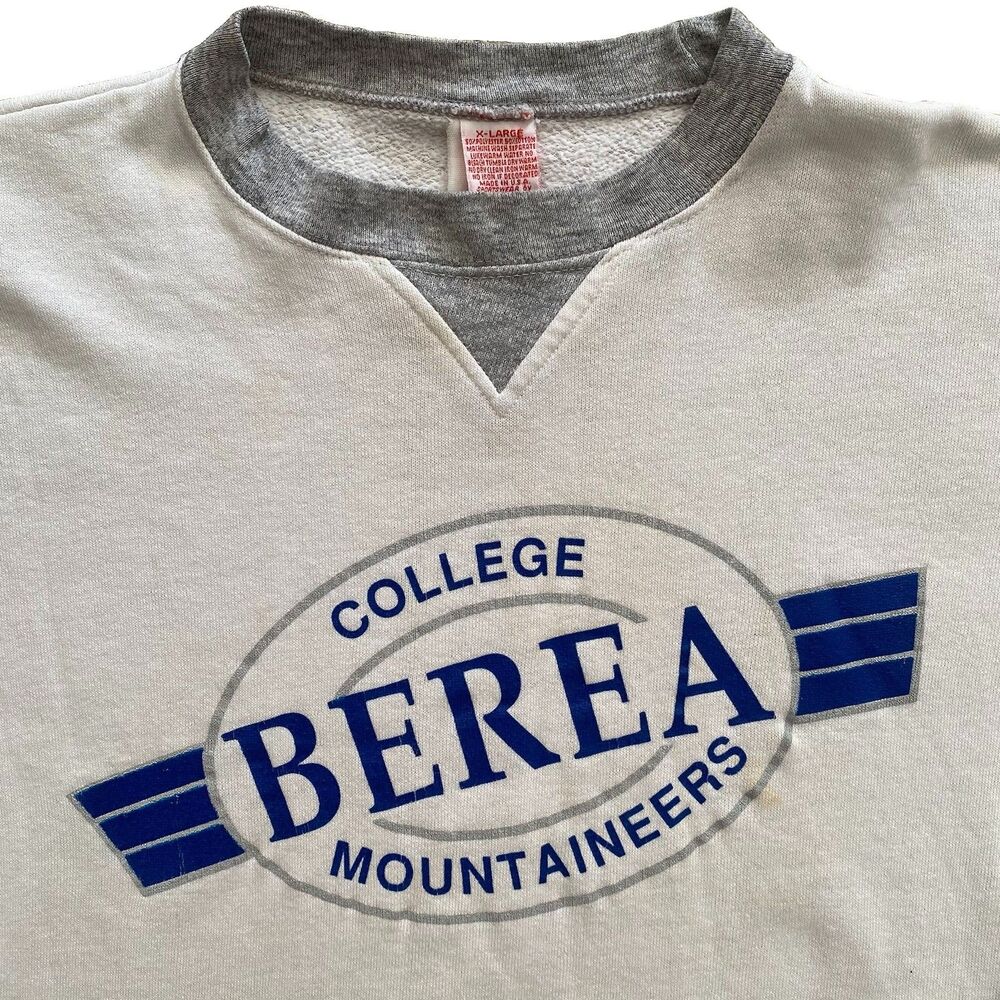Vintage Berea College Sweatshirt Mountaineers XL Kentucky Crewneck 80s